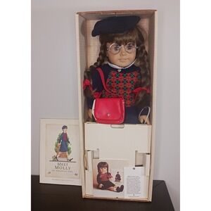 Rare Pleasant Company White Body American Girl Molly Doll Box Book Accessories